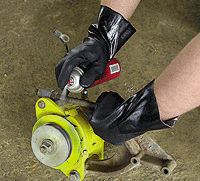 Double Dipped, PVC Gloves, 14" Gauntlet, Jersey Lining