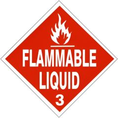 FLAME PICTO  FLAMMABLE LIQUID  3, 4x4, Adhesive Vinyl, 10/PK