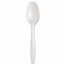 SmartStock Plastic Cutlery Refill, Spoons, White, 960 per case