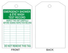 EMERGENCY SHOWER & EYE WASH TAGS, 6X3, Synthetic, 25/PK