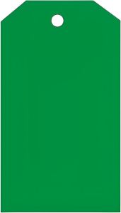 BLANK GREEN TAGS, 6.125X3, Rigid Vinyl, 100/PK