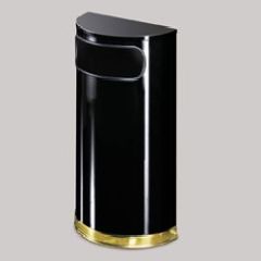 9 Gal Half Round Metal Container, Black