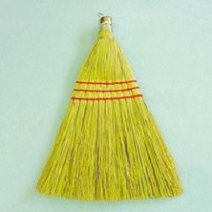 Broom, Whisk, 100%Corn, with Metal Ring, Dz