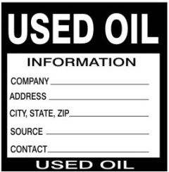 USED OIL, 6x6, Adhesive Vinyl, 10/PK