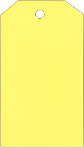 BLANK YELLOW TAGS, 6.125X3, Rigid Vinyl, 100/PK