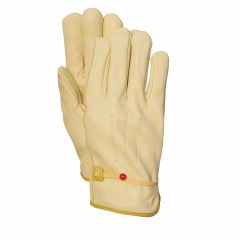 Full Leather Drivers, Palomino grain cowhide w/lanolin, ball & tape wrist, straight thumb, S